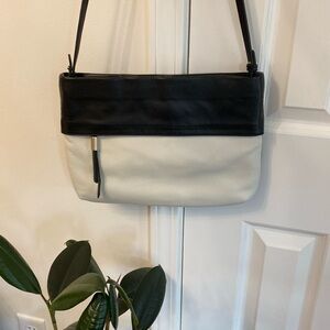 Banana Republic Genuine Leather Purse Black and Cream